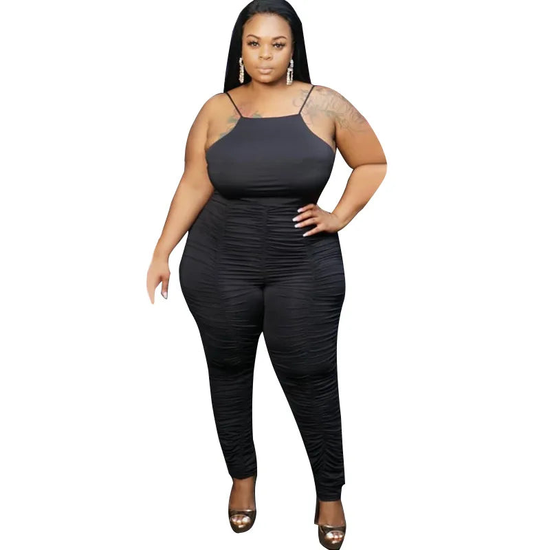 Plus Size Women Clothing Plus Size Jumpsuits for Women Ruffle Pants Plus Size Bodysuit