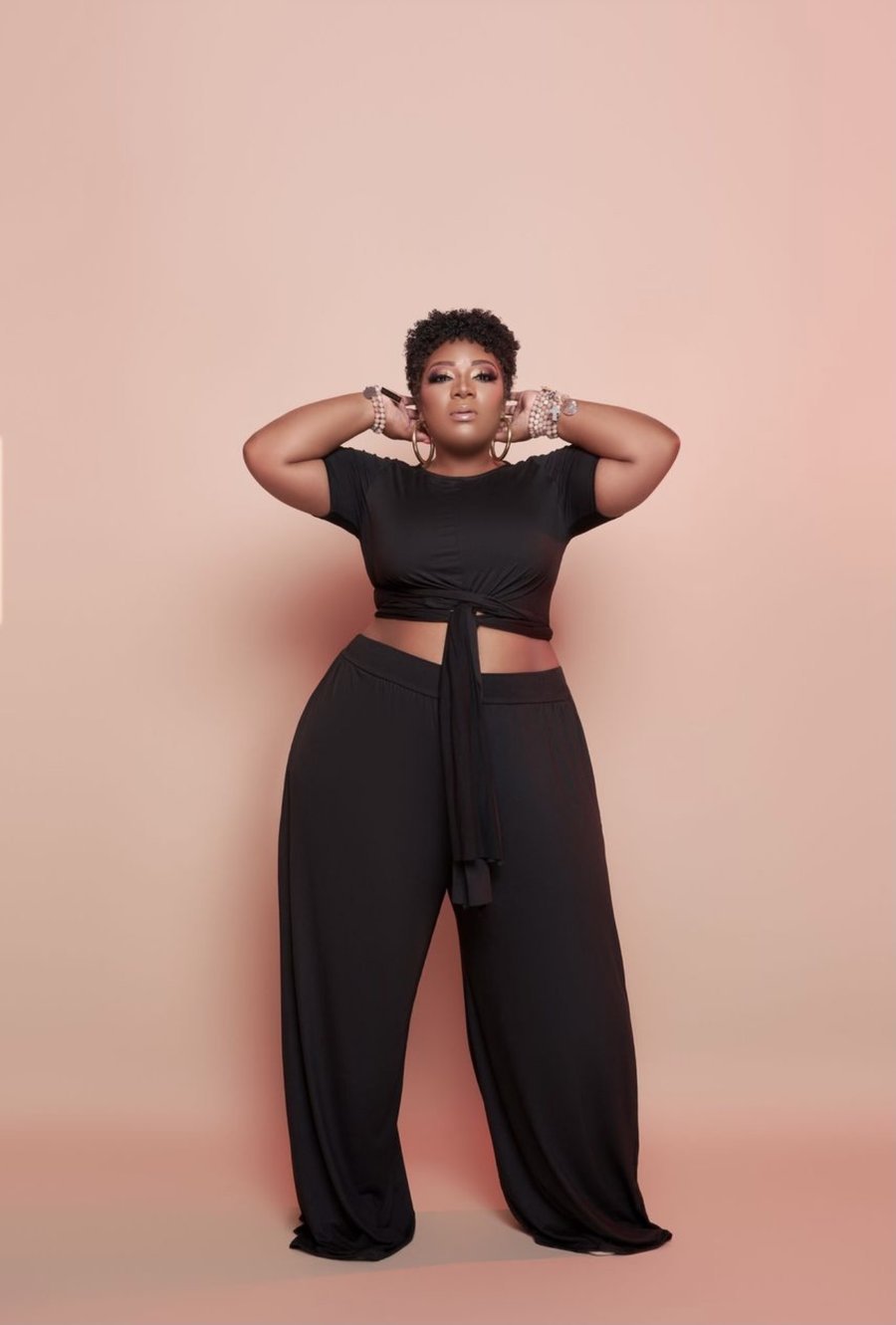 Plus Size 2 Piece Set Wide Leg Trousers
