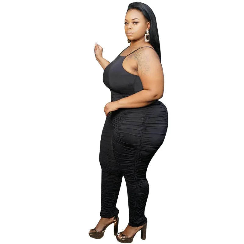 Plus Size Women Clothing Plus Size Jumpsuits for Women Ruffle Pants Plus Size Bodysuit
