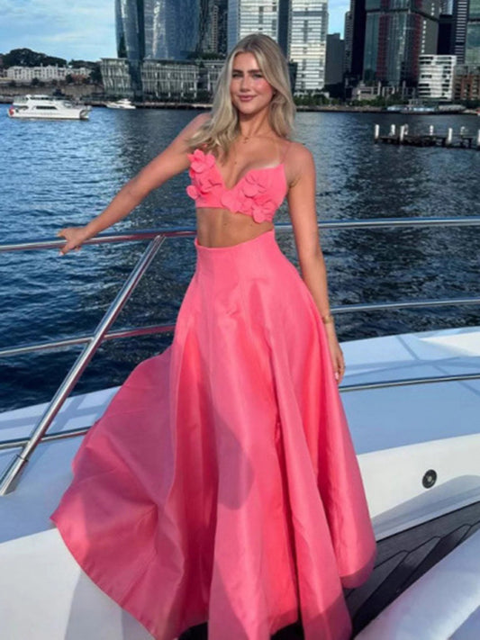 Holiday dress solid color tube top camisole top high waist swing skirt suit